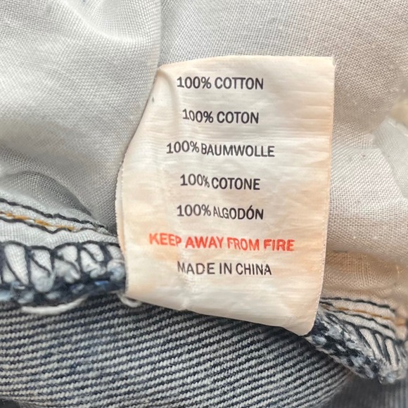 Glamorous Women's Blue Denim Shorts Floral Embroidery Distressed Cuffed Size M - Picture 5 of 8